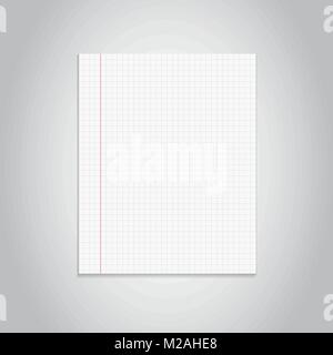 Realistic paper note on gray background Stock Vector