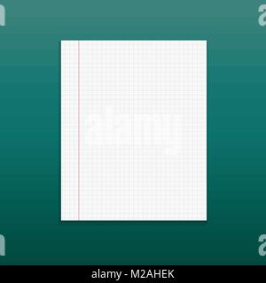 Realistic paper note on green background Stock Vector