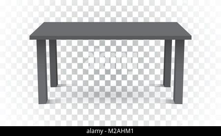 Vector 3d table for object presentation. Empty dark top table on isolated background. Stock Vector