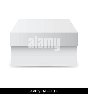 White cardboard package box. Vector illustration isolated on white background. Stock Vector