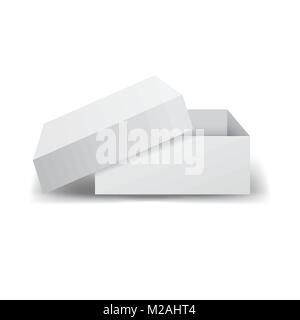 White cardboard package box. Vector illustration isolated on white background. Stock Vector