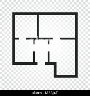 Floorplan simple icon room flat apartment line drawing, floor plan ...