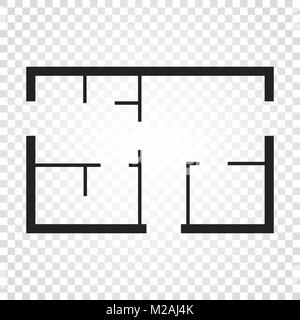 Floorplan simple icon room flat apartment line drawing, floor plan ...