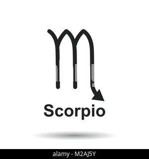 Scorpio zodiac sign. Flat astrology vector illustration on white background. Stock Vector