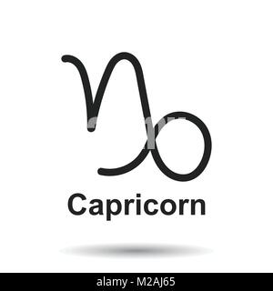 Capricorn zodiac sign. Flat astrology vector illustration on white background. Stock Vector