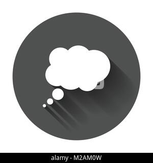 Thought bubble on the black background. Infographic design. Speech bubble with long shadow. Stock Vector