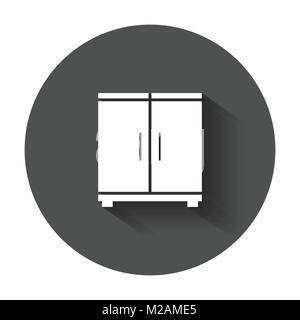 Cupboard icon. Modern flat pictogram for business, marketing, internet. Simple flat vector symbol with long shadow. Stock Vector