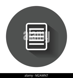 Document pictogram icon. Simple flat illustration for business, marketing internet concept with long shadow. Stock Vector