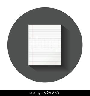 Realistic template notepad with spiral. Blank cover design. School business diary. Office stationery notebook with long shadow. Stock Vector