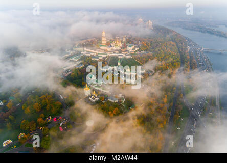 AERIAL view of the Kiev-Pechersk Lavra in Kiev. Ukraine Stock Photo