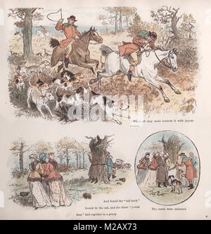 Scene from the The Legend of the Laughing Oak, Randolph Caldecott. Stock Photo