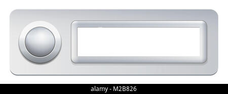 Doorbell with push button and blank name plate - illustration on white background. Stock Photo