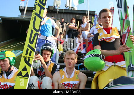 Blick in Springerlager mit Severin Freund beim Herren Einzelwettbewerb - FIS Sommer Grand Prix Stock Photo
