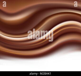 chocolate creamy background with soft brown wavy ripples Stock Vector