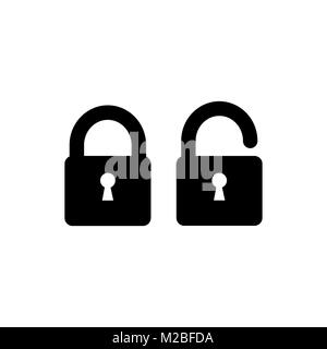 Lock icon, simple sign in flat style Stock Vector