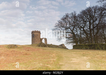 Old John is a folly, this image shows the worn path up to Old John, in Bradgate Park, Leicestershire, England. Stock Photo