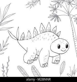 Stylized dinosaur of the middle to late Cretaceous period Stock Vector