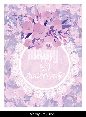 Greeting card for anniversary birthday Stock Vector