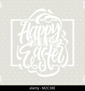 Happy Easter - modern vector celebration poster with calligraphy text Stock Vector