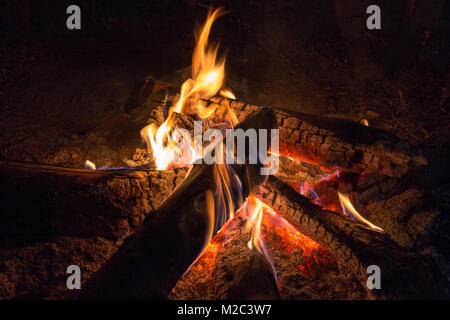 Camp fire, Meghalaya, India Stock Photo