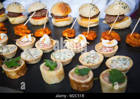 Selection of canapes, close-up Stock Photo