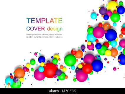 Colorful Glossy Balls Background. Falling Spheres. Abstract Candies. Stock Vector