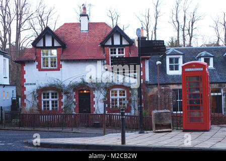 A small house in the village of historical Colinton on the outskirts of Edinburgh, Scotland, UK Stock Photo