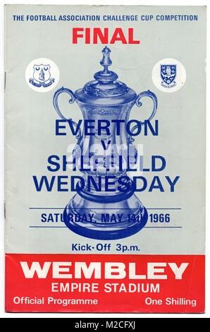 Football Programme: FA Cup Final 1966, Everton v Sheffield Wednesday. Everton won 3-2. Stock Photo