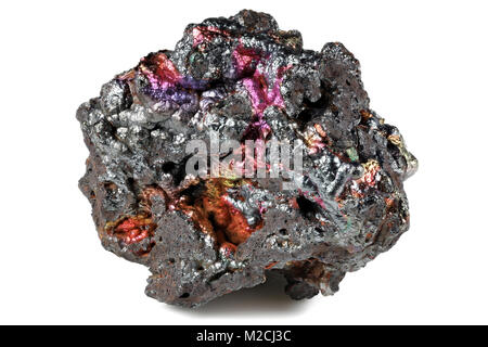 iridescent goethite from Tharsis/ Spain isolated on white background Stock Photo