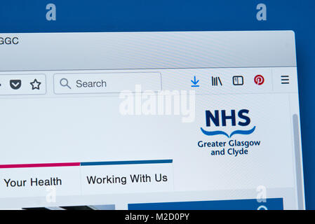 LONDON, UK - JANUARY 15TH 2018: The homepage of the official website for the NHS Greater Glasgow and Clyde, on 15th January 2018. Stock Photo