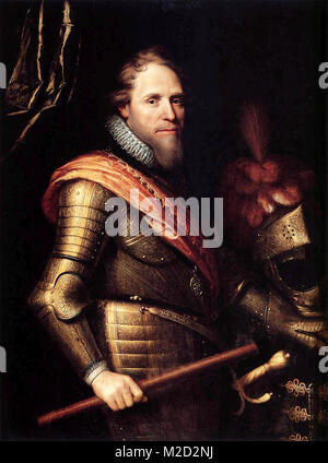 Maurice of Orange, Prince of Orange (1567 – 1625) was stadtholder of all the provinces of the Dutch Republic except for Friesland from 1585 at earliest until his death in 1625. Portrait by Michiel Jansz. van Mierevelt, 1607 Stock Photo