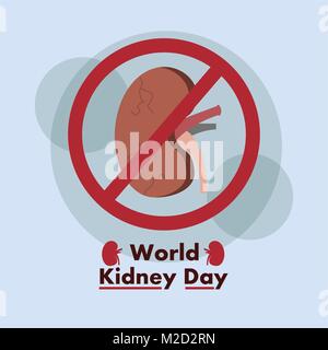 world kidney day promoting care healthy poster Stock Vector