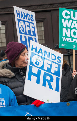 Thousands gathered with placards for the NHS In Crisis demonstration through central London, in protest of underfunding & privatisation of the NHS. Stock Photo