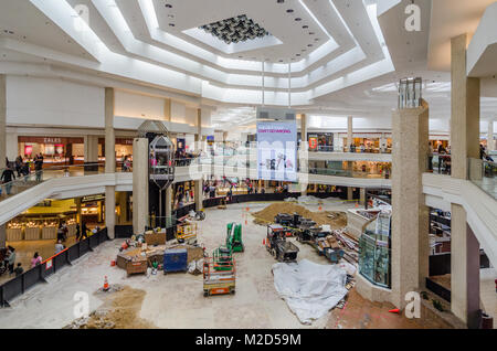 Interior of Woodfield Mall in Schaumburg undergoing renovation Stock Photo