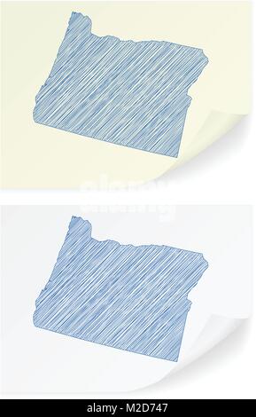 Oregon sketch scribble map isolated on white background. Hand drawn ...