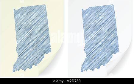 Indiana map vector illustration, scribble sketch Indiana map Stock ...
