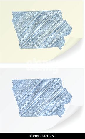 Iowa map vector illustration, scribble sketch Iowa map Stock Vector ...