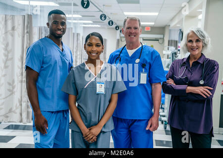 Portrait of medical team in hospital Stock Photo