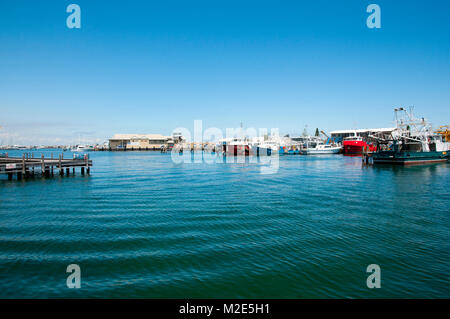 FREMANTLE, AUSTRALIA - October 26, 2016: Commercial boats in the Fremantle Waterfront Stock Photo