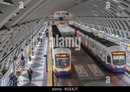 United States, Washington, Seattle, Bus tunnel underdowntown Stock Photo