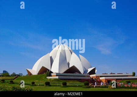 Place of worship for Bahai Community in Delhi, India. Is a structure for community gathering. It’s a large structure in the form of a lotus opening up Stock Photo