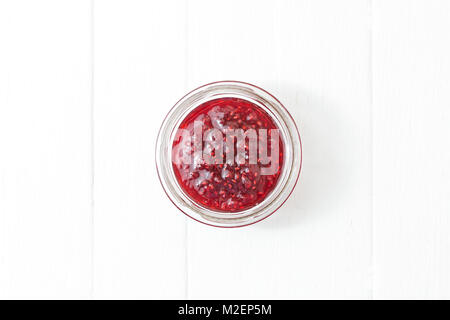 Raspberry jam.Maline jam on a white background Stock Photo