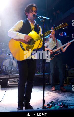 Der US-amerikanische Indie-Folk-Sänger Conor Oberst (* 15. Februar 1980 in Omaha, Nebraska) präsentierte am 11.08.2014 sein neues Album 'Upside Down Mountain' live in der Fabrik Stock Photo