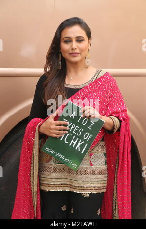 Mumbai, India. 6th Feb, 2018. Indian film actress Rani Mukherjee pose during the promotional event of her upcoming film Hitchki at P3 studio in Mumbai. Credit: Azhar Khan/SOPA/ZUMA Wire/Alamy Live News Stock Photo