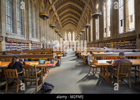 United States, Washington, Seattle, Main reading room in the Suzzallo Library on the University of Washington Campus Stock Photo