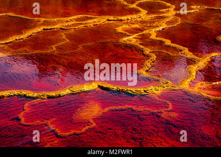 Fantastic colours of Rio Tinto. The river is famous for its deep red colour due to high concentration of iron salts and sulphates in water. Province H Stock Photo