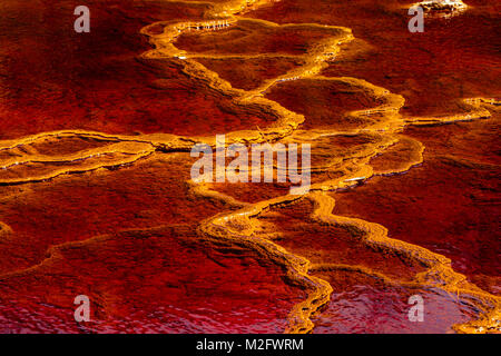 Fantastic colours of Rio Tinto. The river is famous for its deep red colour due to high concentration of iron salts and sulphates in water. Province H Stock Photo