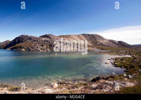 Camp Ataa, Greenland. The Ataa camp is located in northern Greenland at about five hours sailing from Ilulissat, in a beautiful bay that is the ideal  Stock Photo