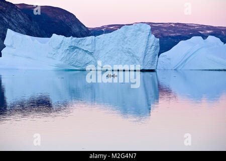 Camp Ataa, Greenland. The Ataa camp is located in northern Greenland at about five hours sailing from Ilulissat, in a beautiful bay that is the ideal  Stock Photo