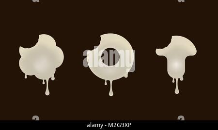 Set the white chocolate desserts Stock Vector